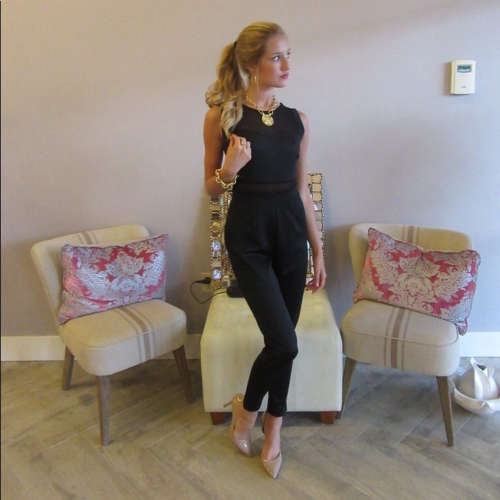 Black Mesh Jumpsuit- Worn Once!